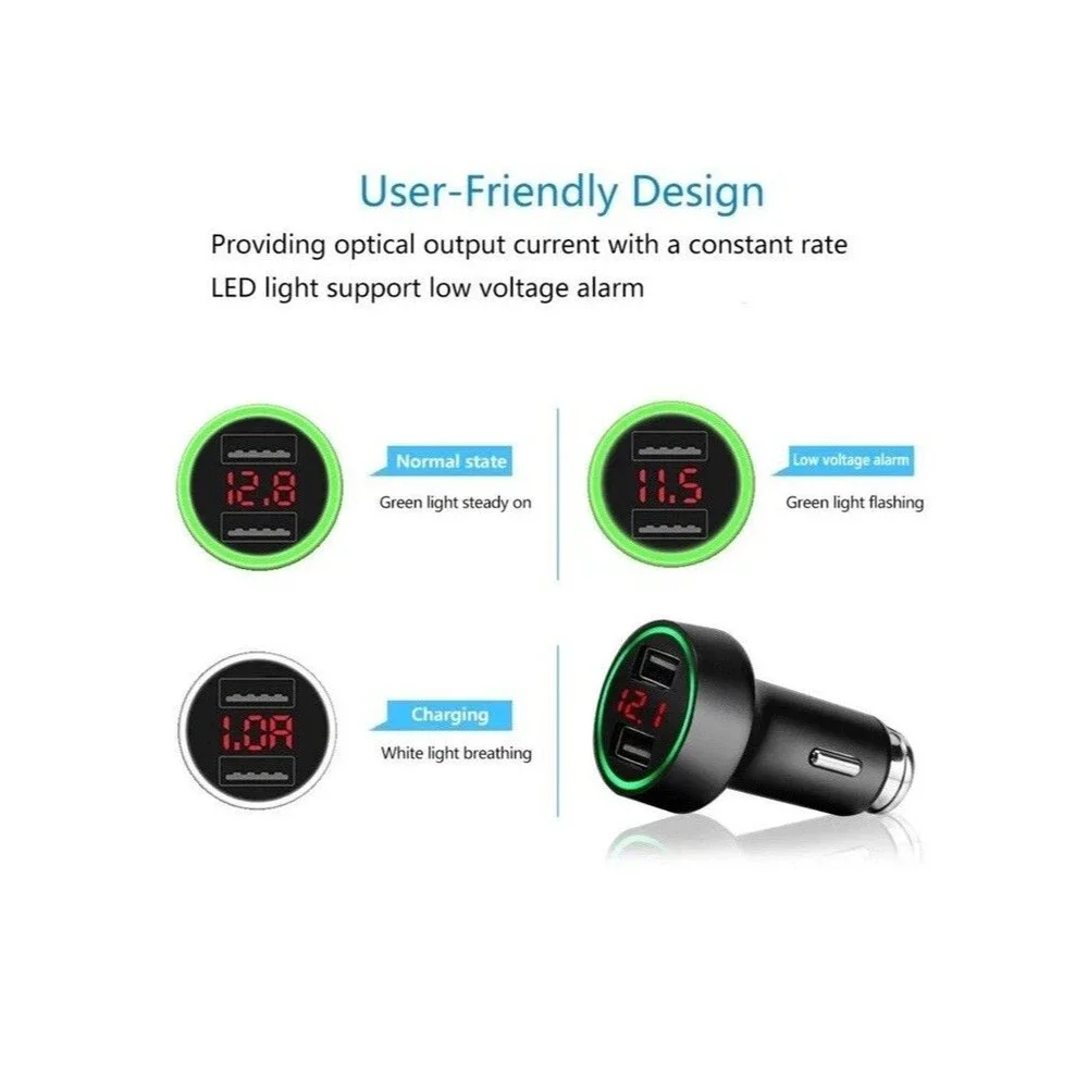 Palumma 24W/4.8A Dual USB Car Charger, 12V to USB Outlet with Cigarette Lighter